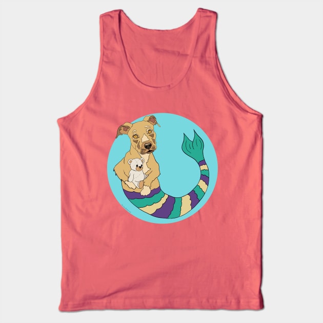 Pookie the Pit Bull Mermutt Tank Top by abrushwithhumor